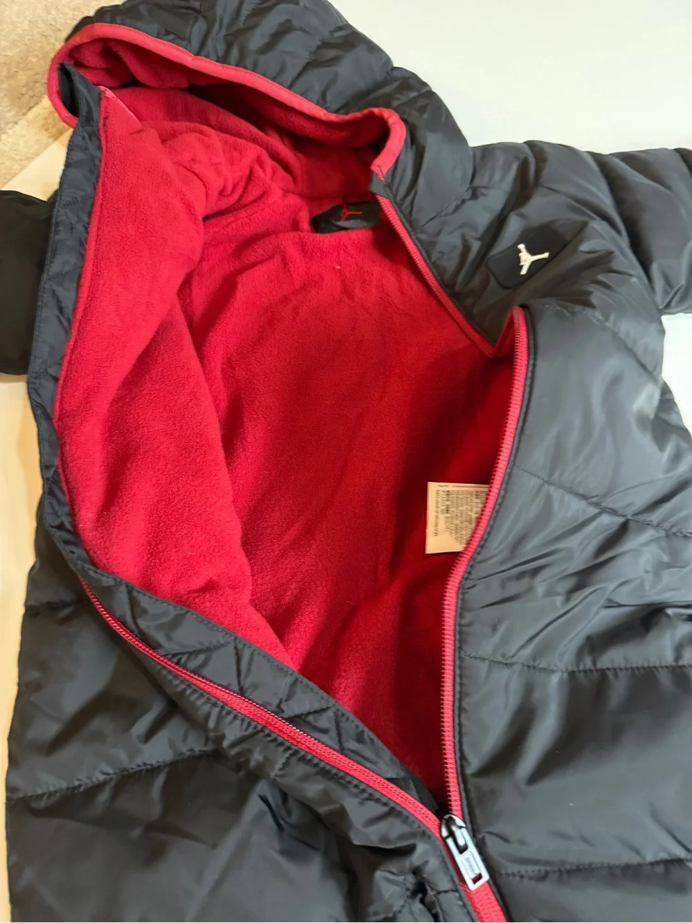 Jordan Jumpman Baby Snow Suit  Black with Red Trim- 18 months